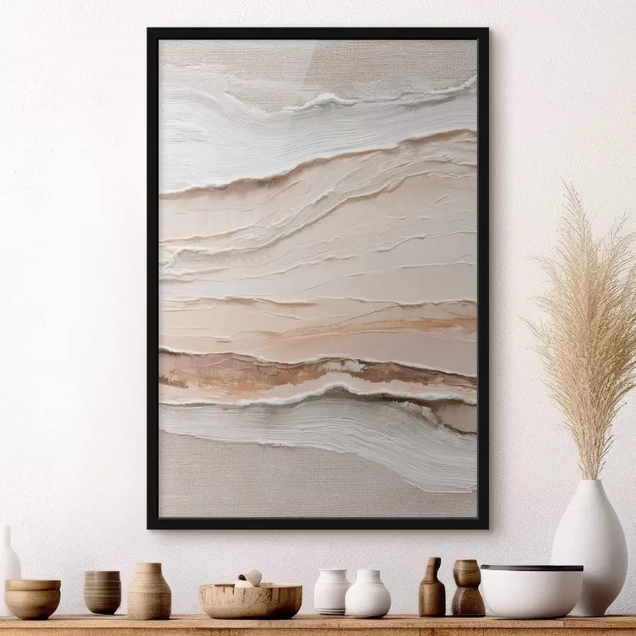 fotószőnyeg Réteges kompozíció homokos és krémes árnyalatokban f47966
