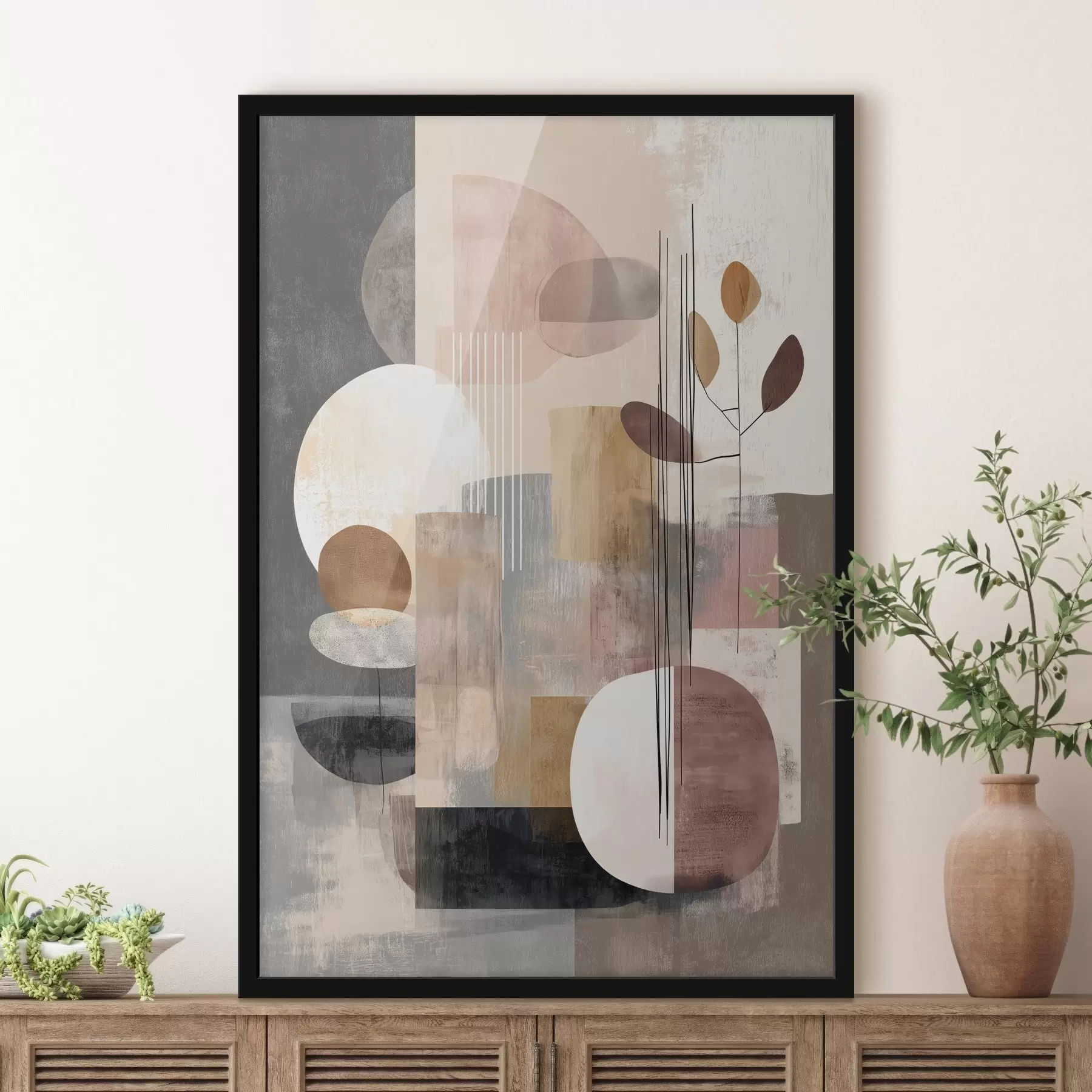 fotószőnyeg Botanikai elemekkel díszített kollázs digitális festészeti stílusban f47981