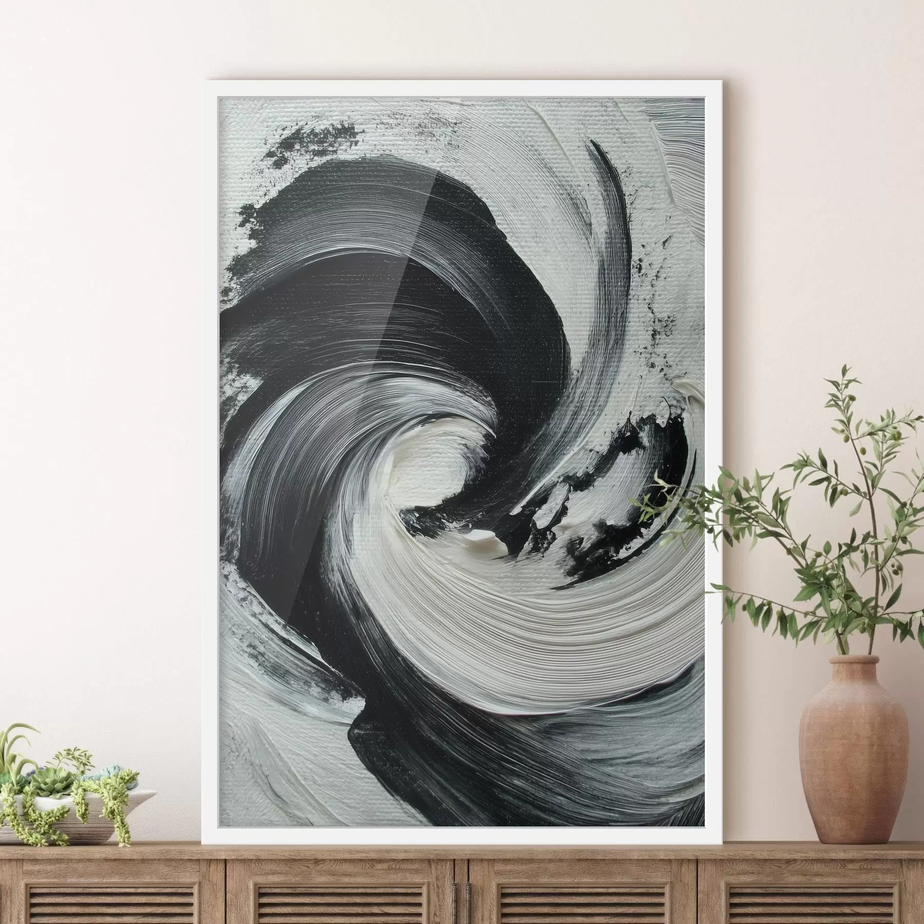 fotószőnyeg Absztrakt spirál kifejező ecsetvonásokkal, olajfestmény stílusban f47989