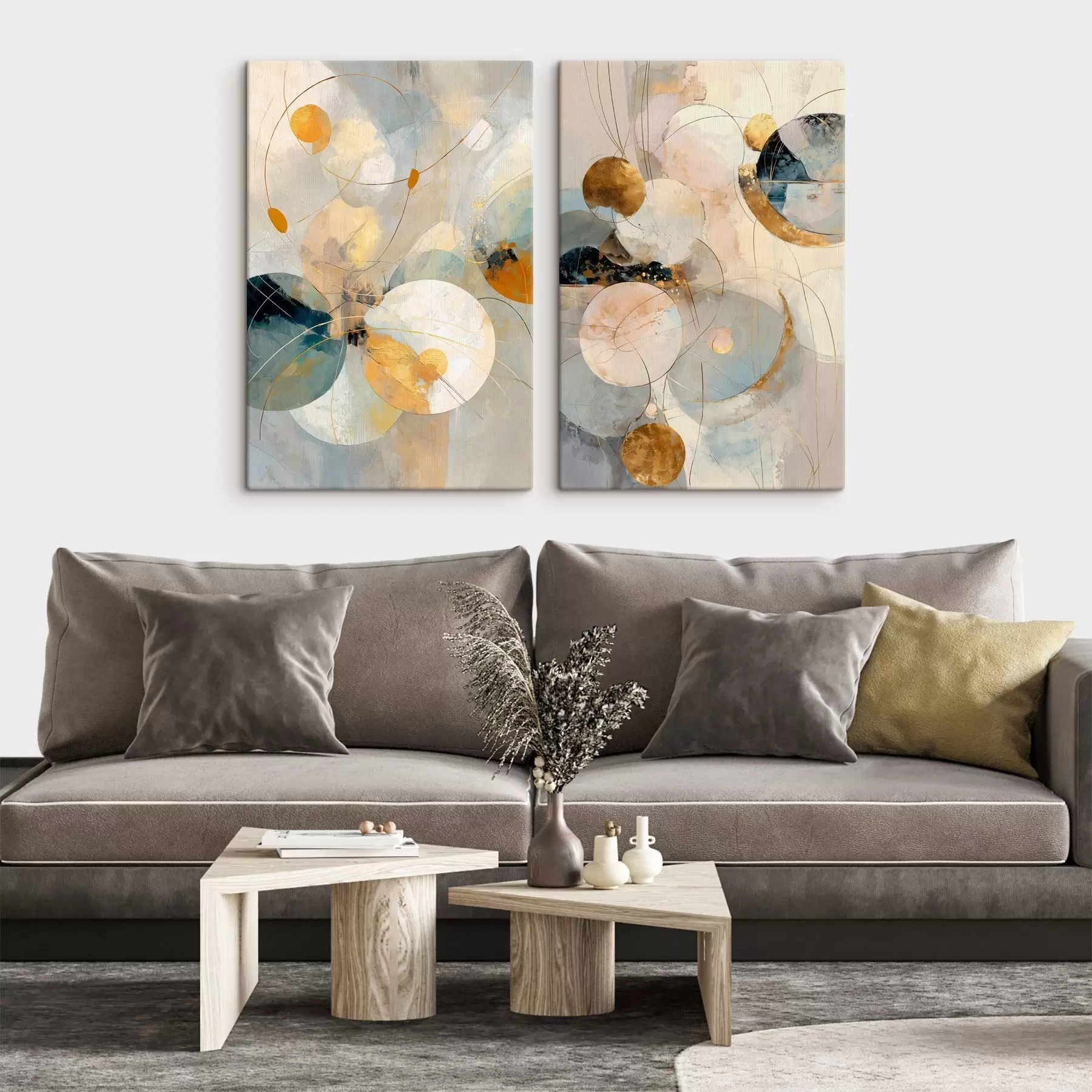 fotótapéta Kék-krém árnyalatú dekoratív művészet, lágy fényhatással m30039