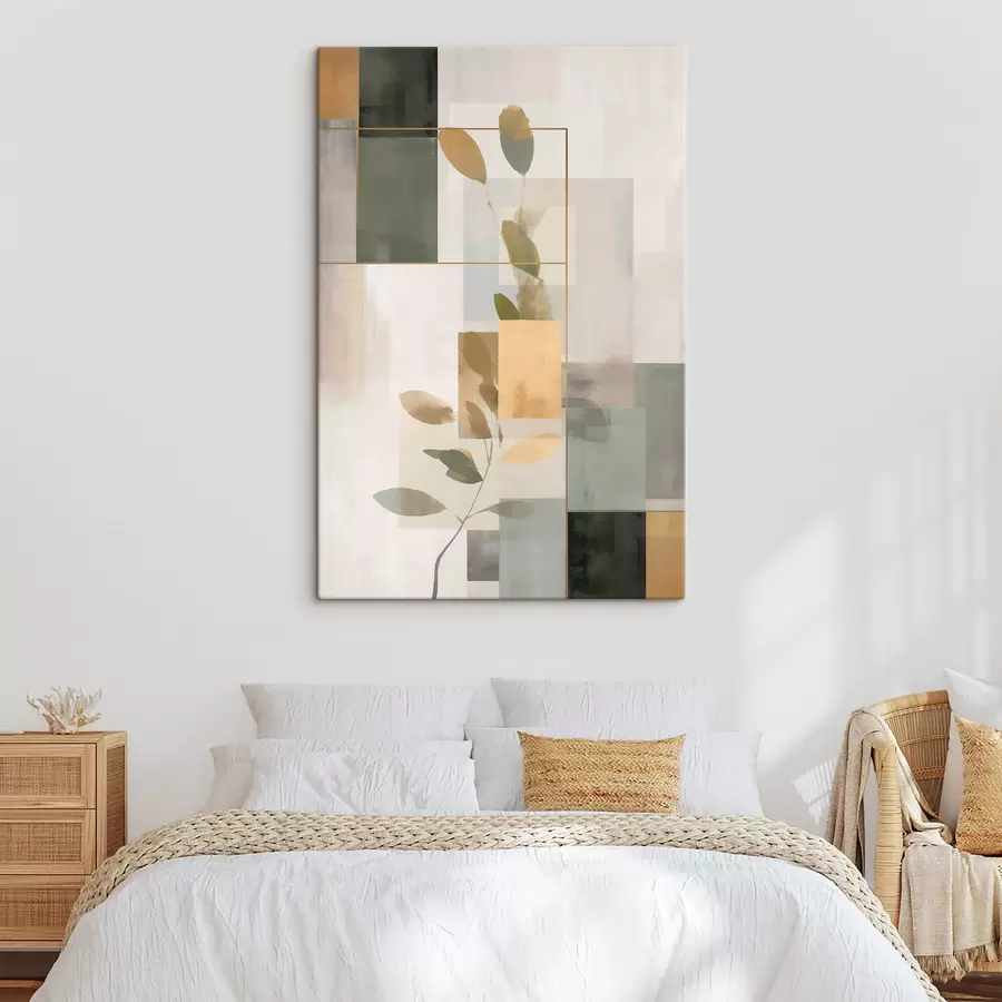 fotótapéta Geometrikus absztrakció levelek ágakkal s48020