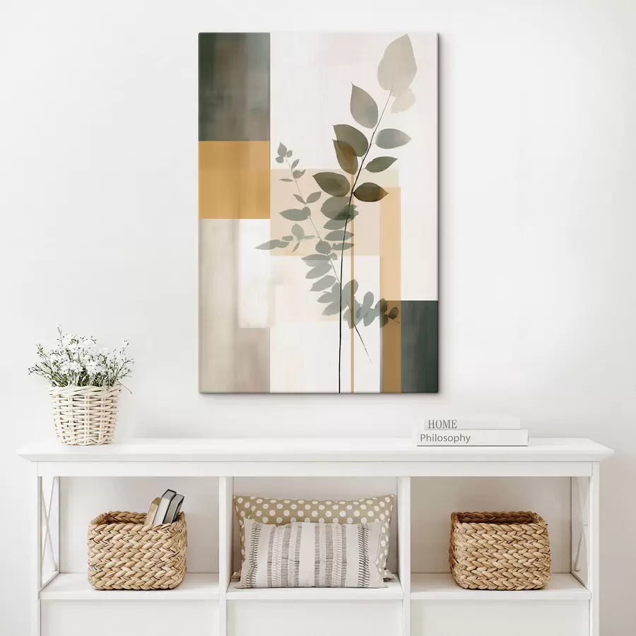 fotótapéta Geometrikus absztrakció levelek ágakkal s48171