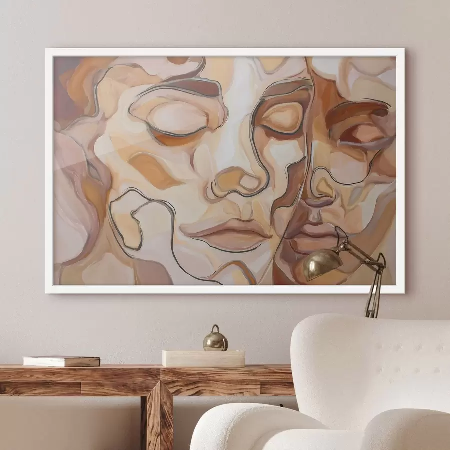 fotószőnyeg Absztrakt portré egy nőről és egy férfiról f48174