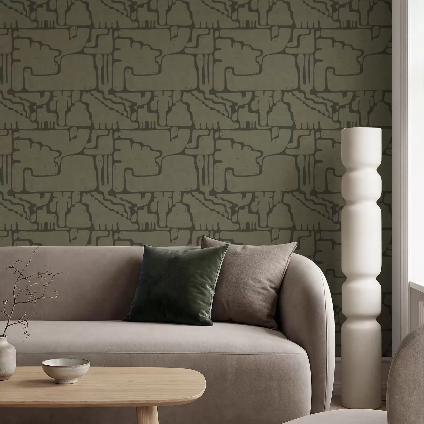 fotószőnyeg Absztrakt organikus minta zöld árnyalatokban a01122