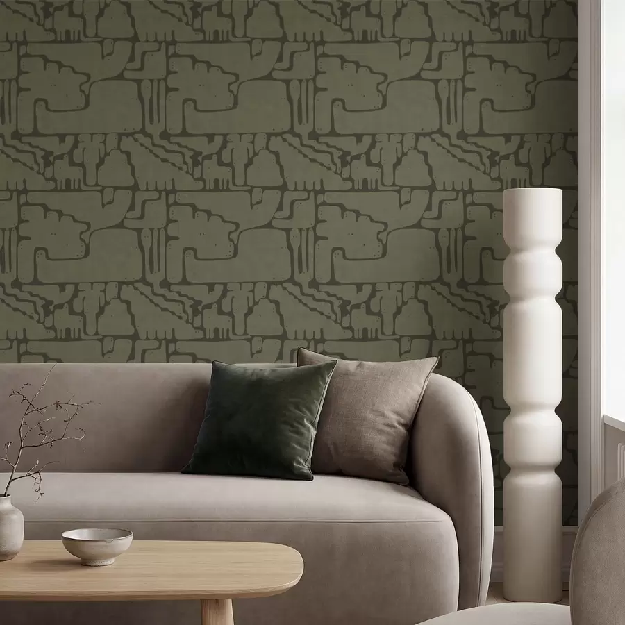 fotószőnyeg Absztrakt organikus minta zöld árnyalatokban a01122