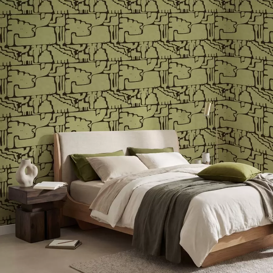 fotószőnyeg Absztrakt minta sötét vonalakkal a01122v1