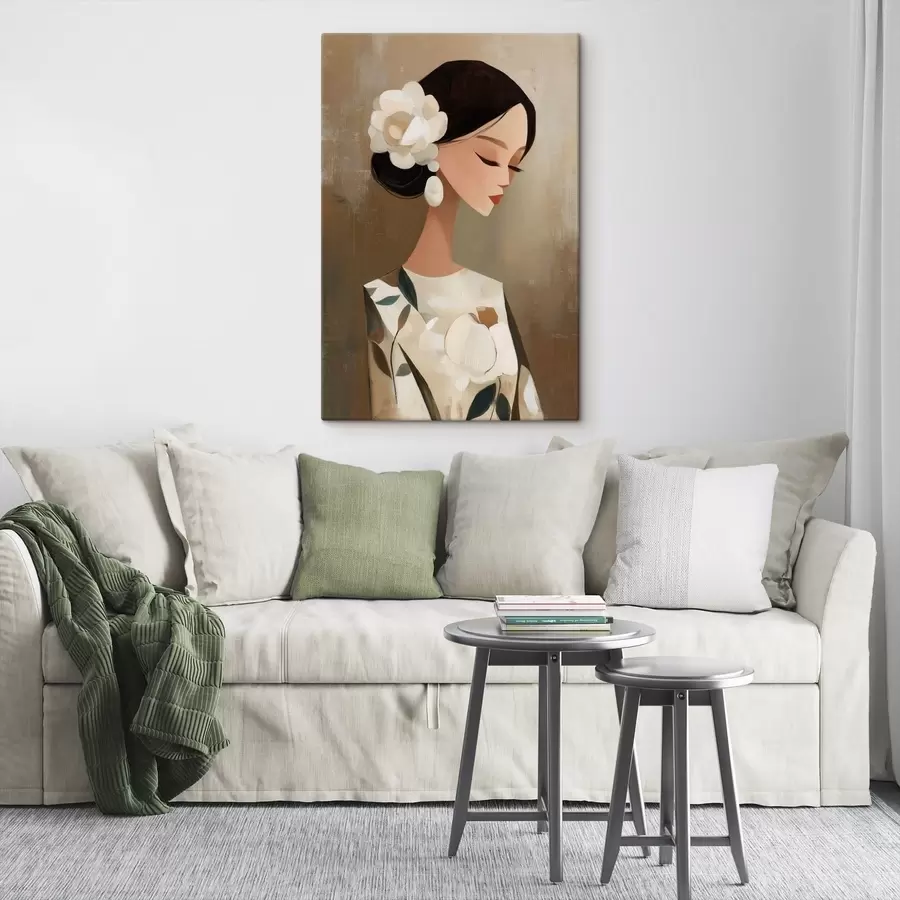 fotótapéta Lány virággal a hajában s48232