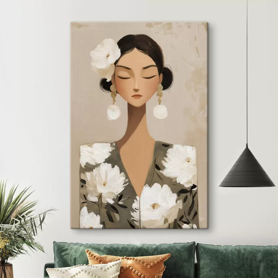 fotótapéta Lány virággal a hajában s48233