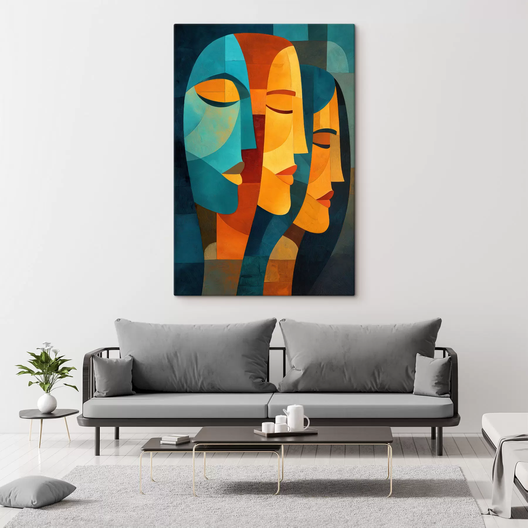 fotótapéta Geometrikus női profilok s48256