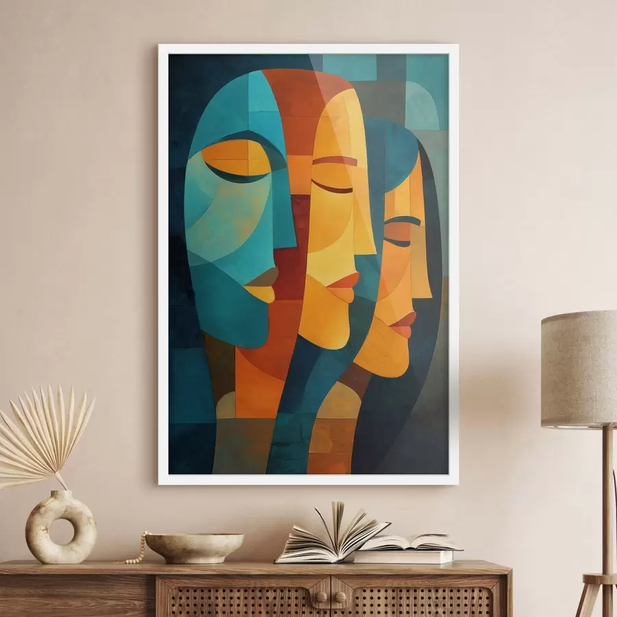 fotószőnyeg Geometrikus női profilok f48256