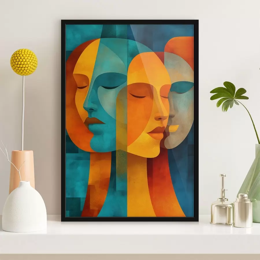 fotószőnyeg Geometrikus női profilok f48257