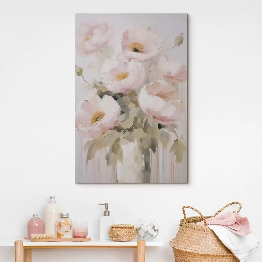 fotótapéta Absztrakt virágok vázában, festmény utánzat s48264