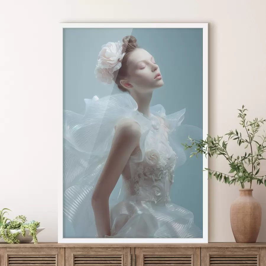 fotószőnyeg egy finom lány fehér ruhában f48288