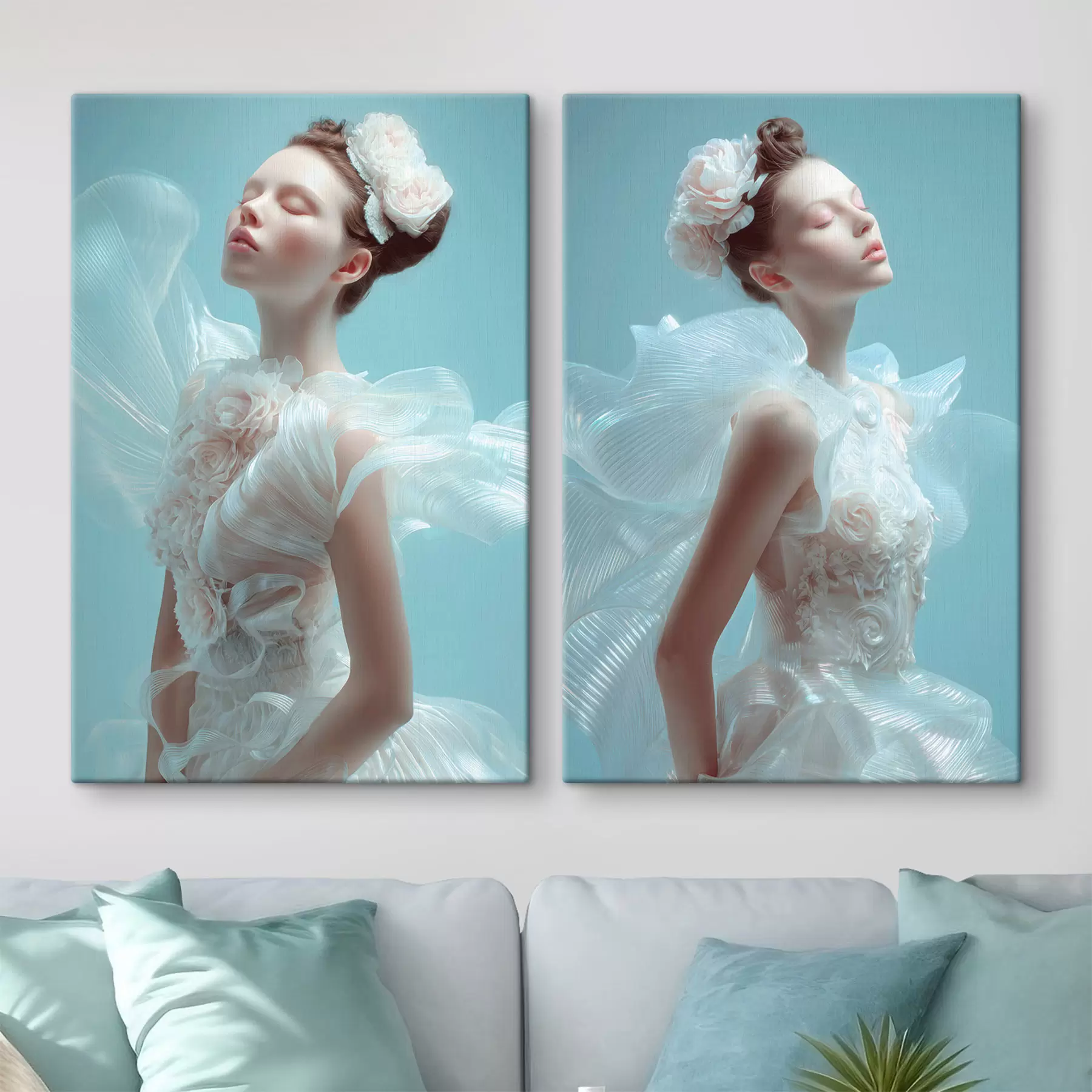 fotótapéta egy finom lány fehér ruhában m30175