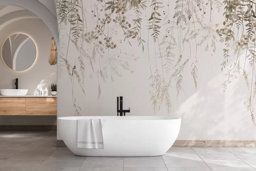 fotószőnyeg Vadon termő növények világos háttér előtt w05320