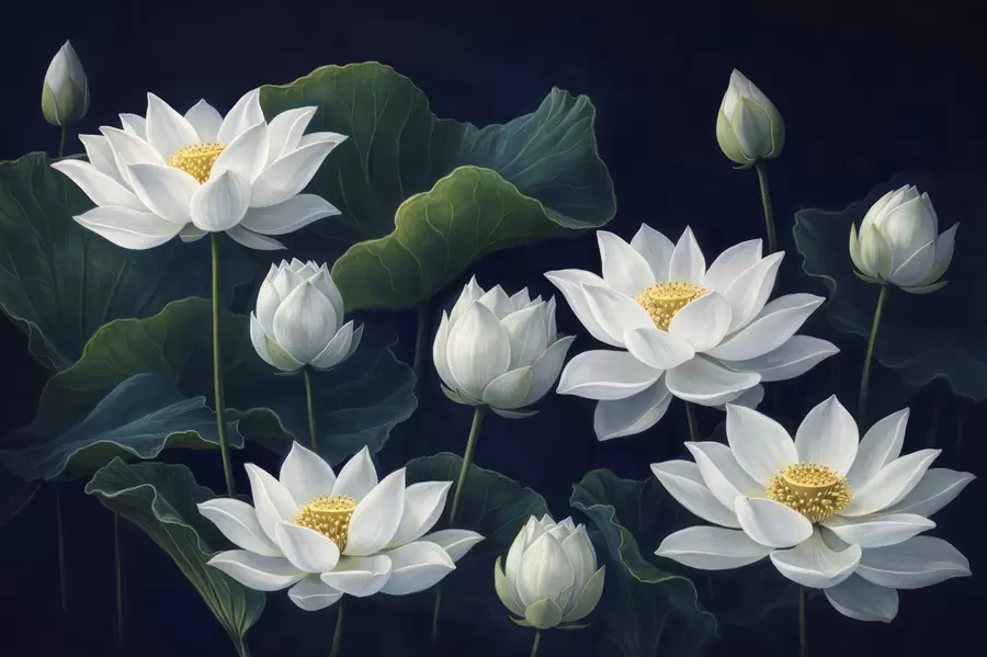 fotószőnyeg Éjszakai lótuszok w05307