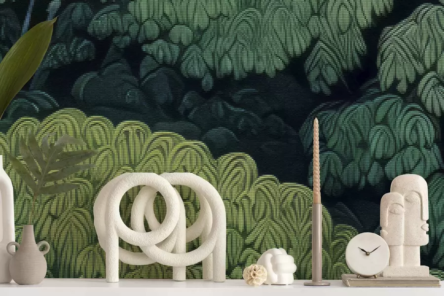 fotószőnyeg Mozaikos zöld lombkoronák w05362