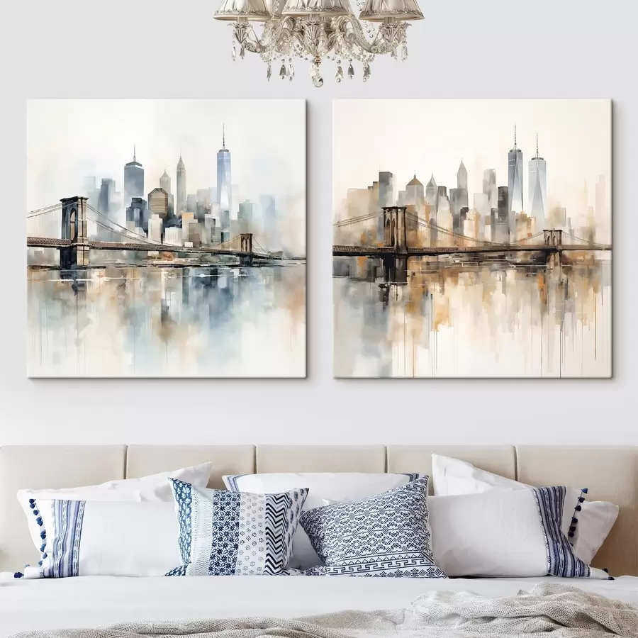 fotótapéta Absztrakt városi látkép, akvarell stílusban m30207