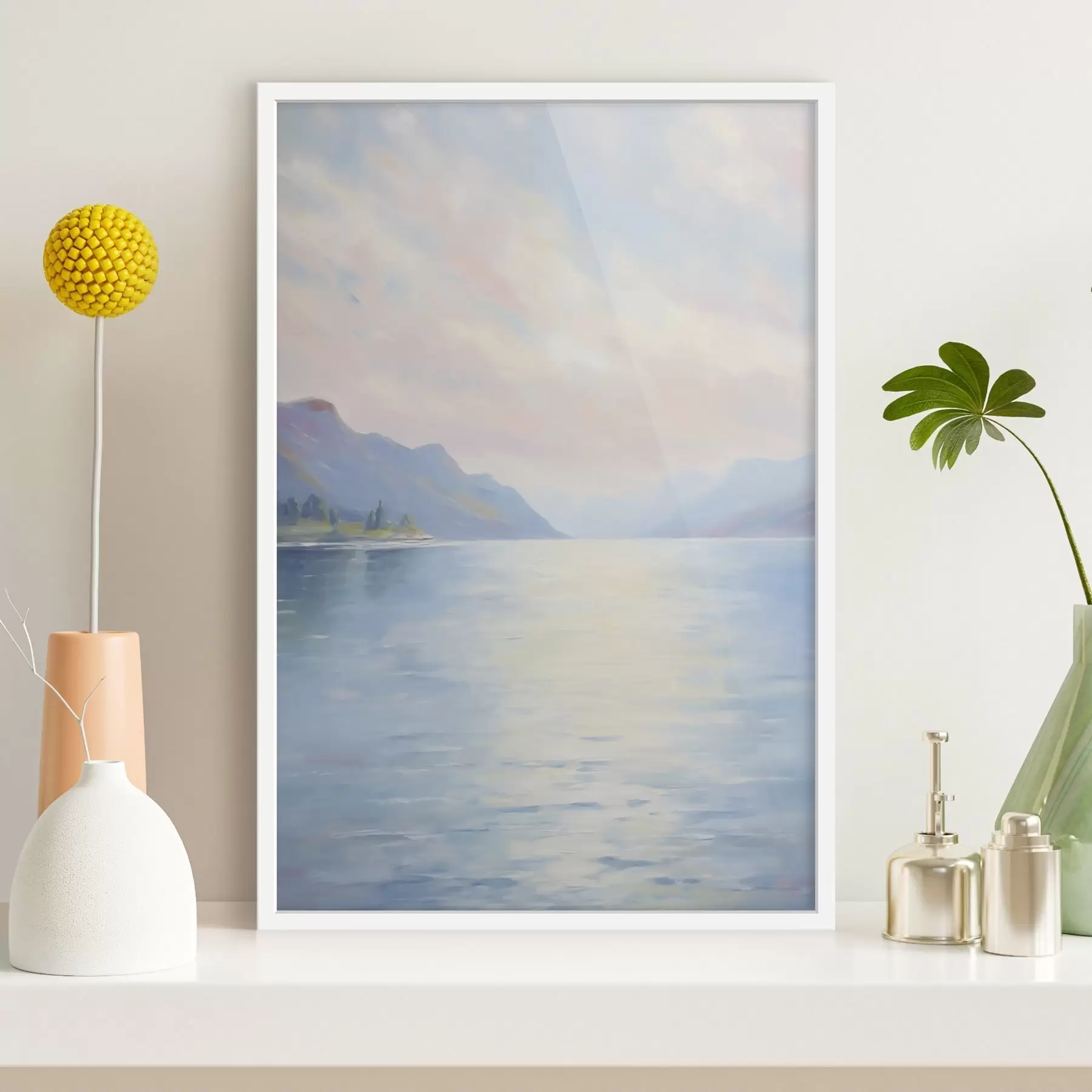 fotószőnyeg Festmény, amely egy tavat ábrázol f48424