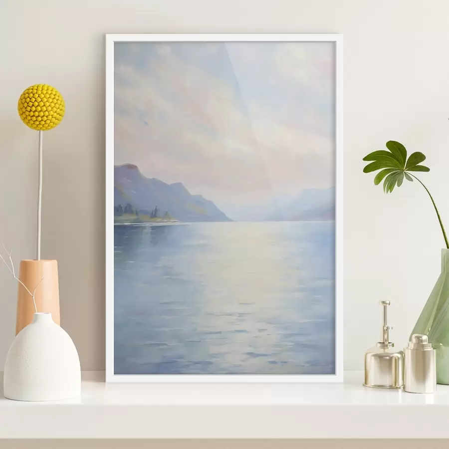 fotószőnyeg Festmény, amely egy tavat ábrázol f48424