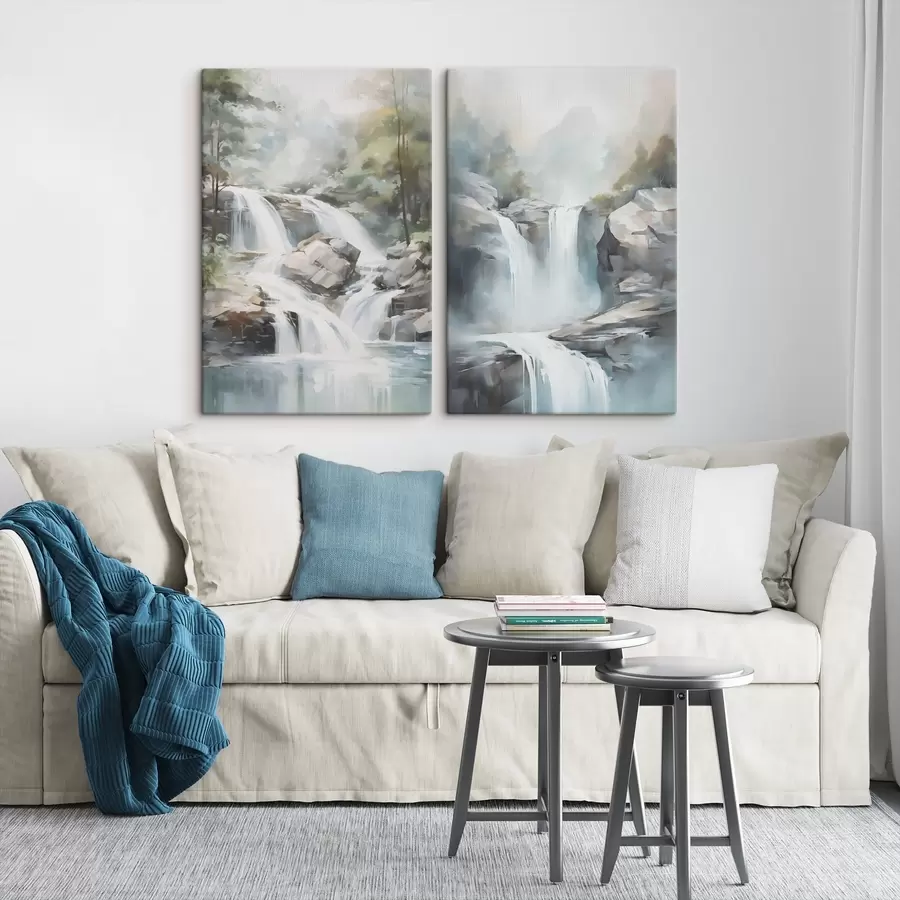 fotótapéta Festményen ábrázolt vízesés m30212