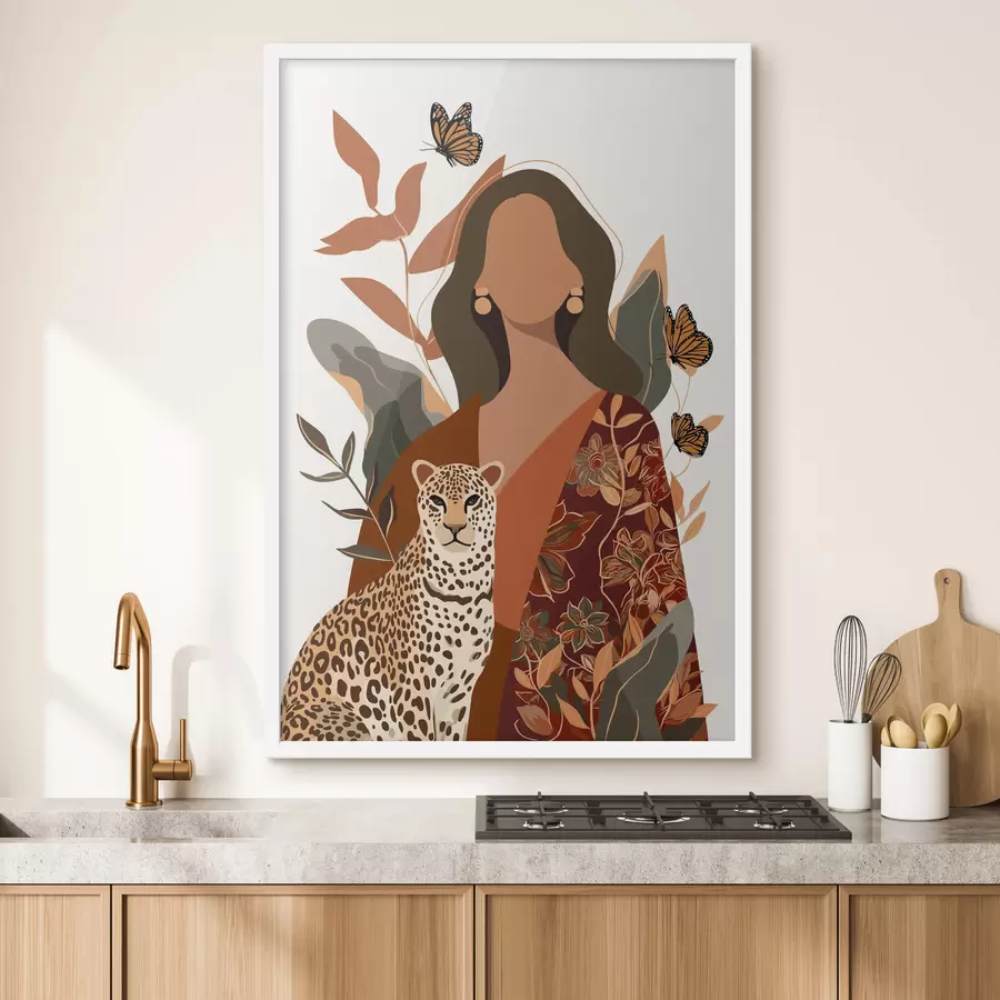 fotószőnyeg Mintás ruhát viselő nő f48434