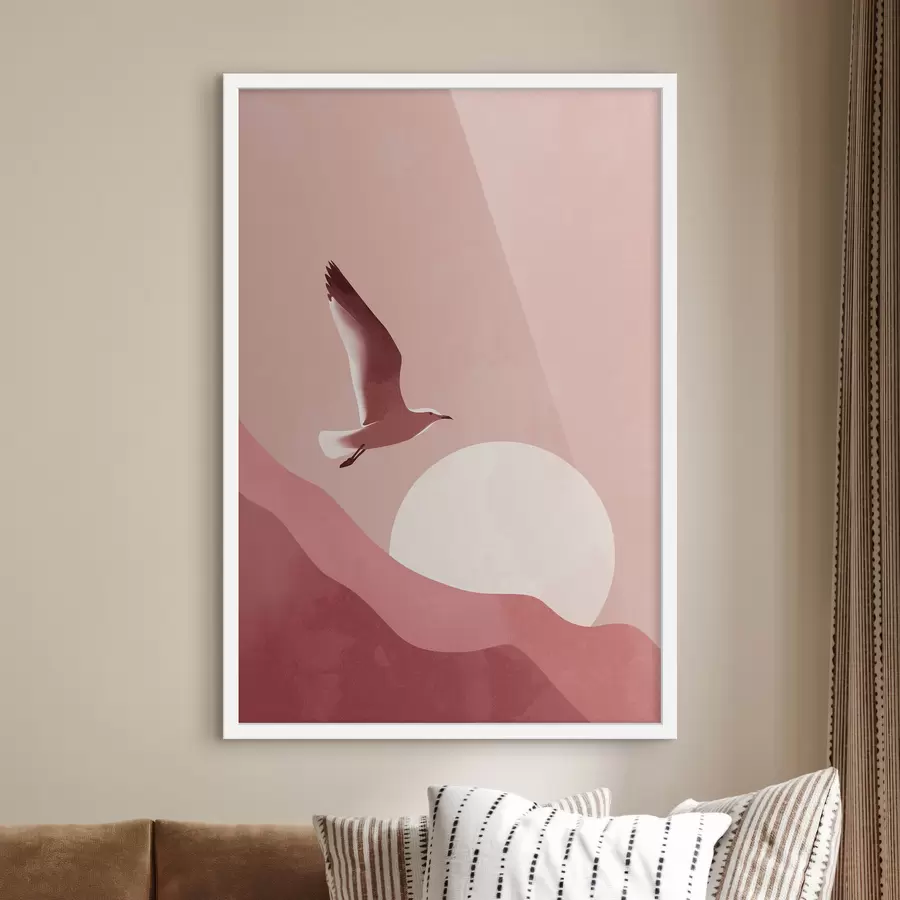 fotószőnyeg Madár a naplemente égboltján f48453