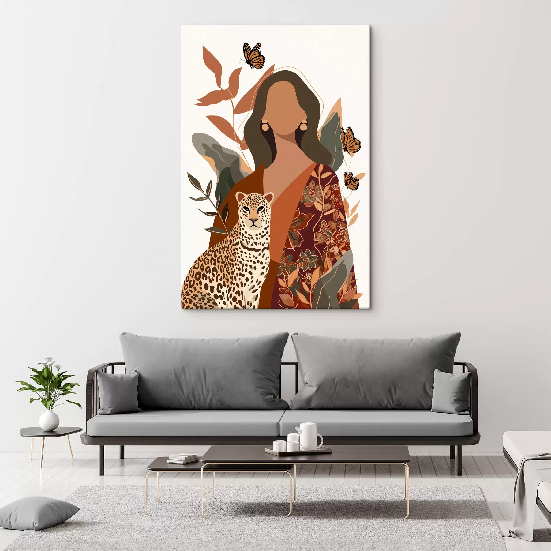 fotótapéta Mintás ruhát viselő nő s48434