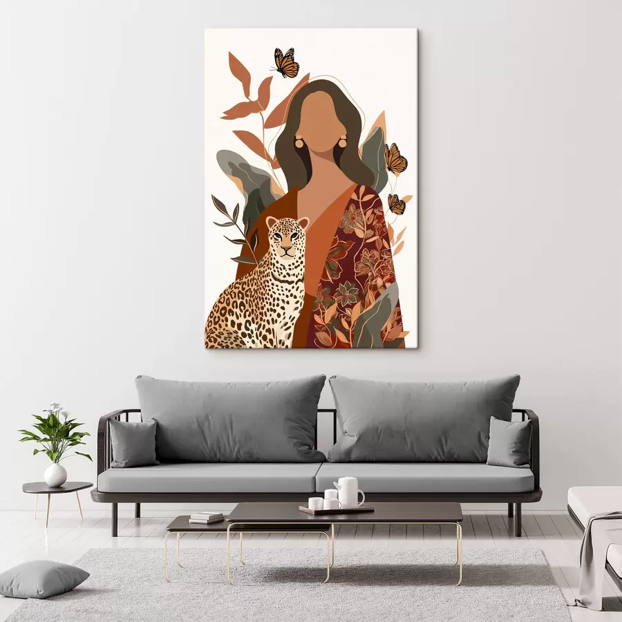 fotótapéta Mintás ruhát viselő nő s48434