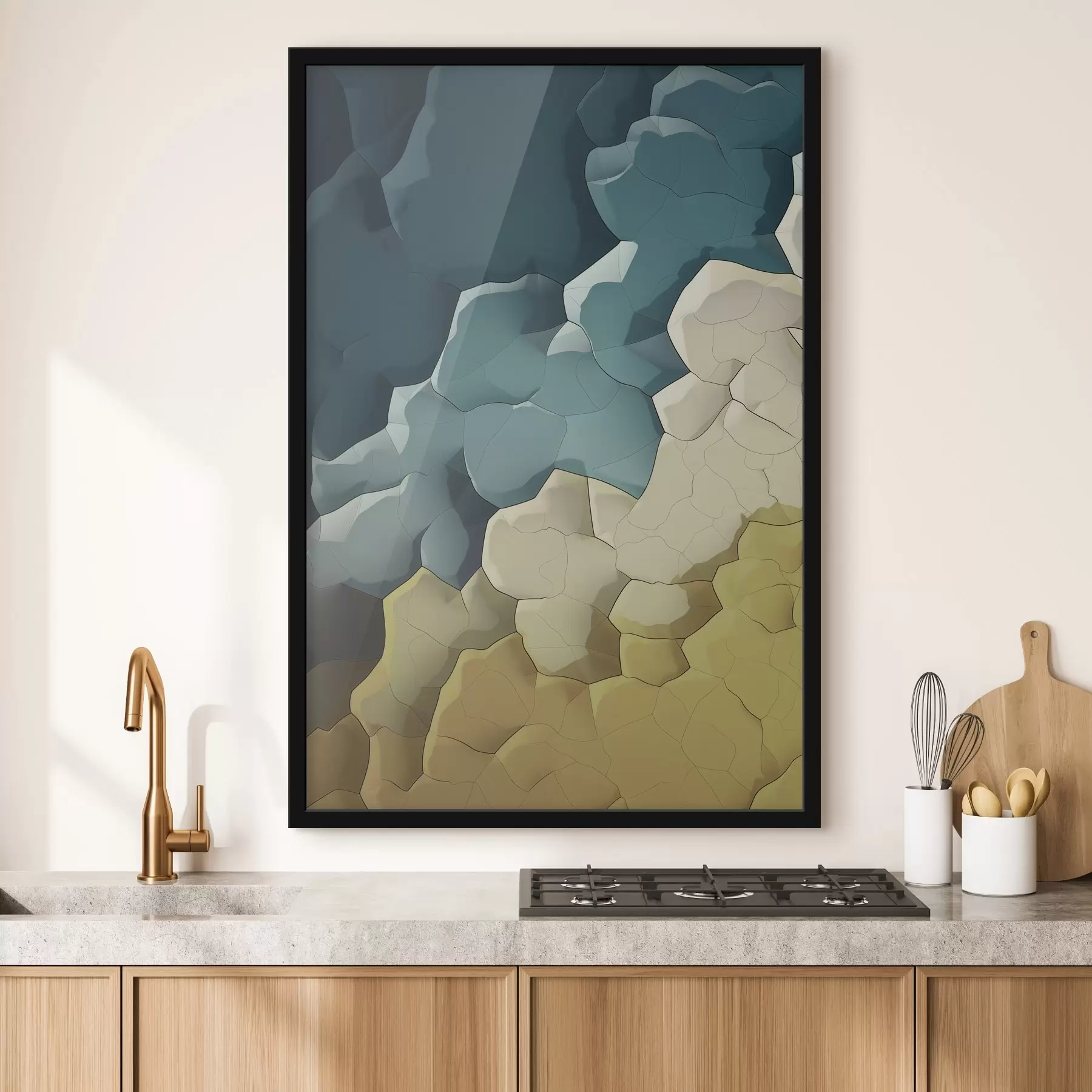 fotószőnyeg Bézs és türkiz színű absztrakt, geometrikus művészet f48477