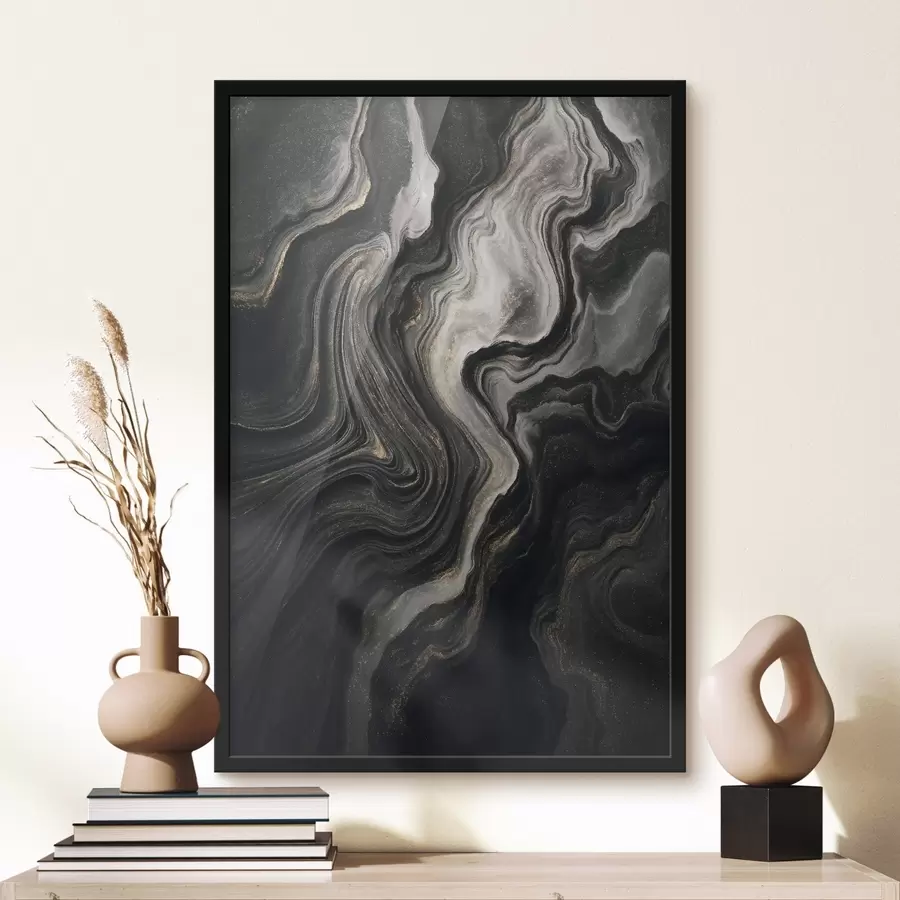 fotószőnyeg Csíkos fekete márvány f48482