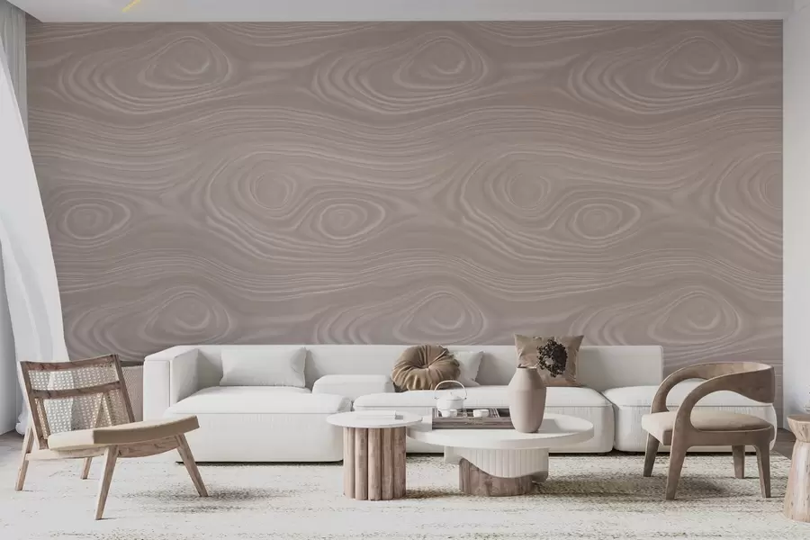 fotószőnyeg Absztrakt bézs mintázat, sima vonalakkal és természetes fa textúráját utánzó mintázattal w09681