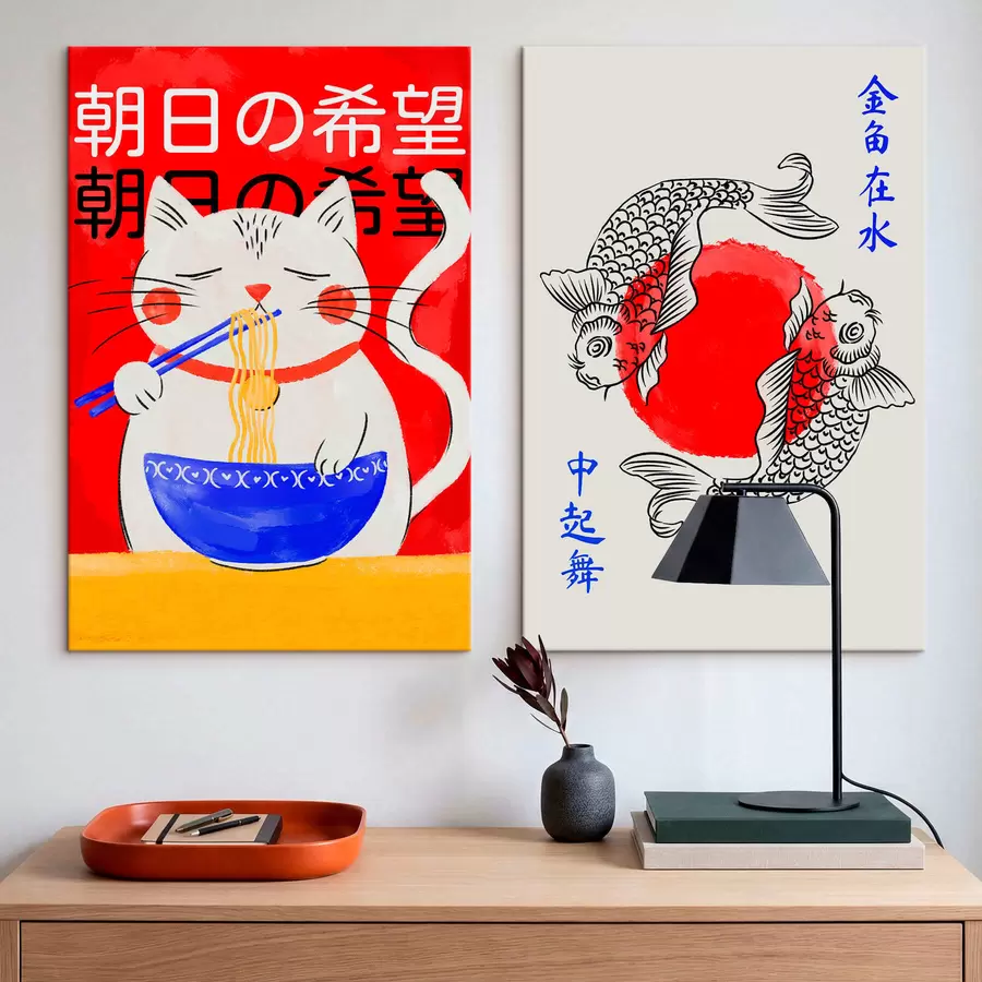 fotótapéta Képtárcsa női portréval és díszes halakkal m30234