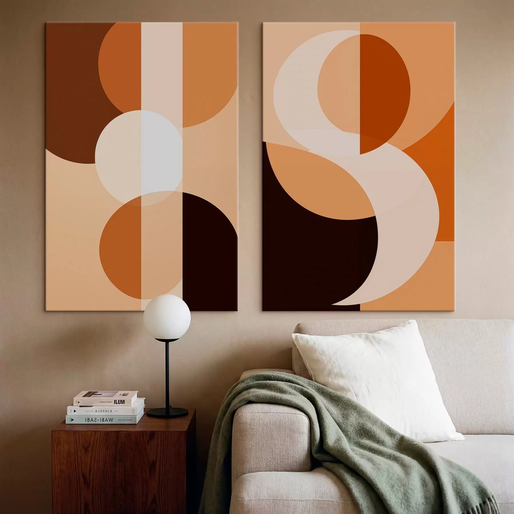 fotótapéta Absztrakt geometriai alakzatok meleg színekben m30242