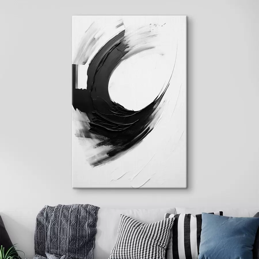 fotótapéta Fekete ecsetvonás világos háttér előtt s48340