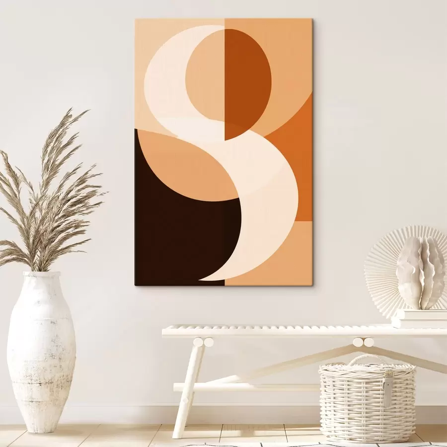 fotótapéta Geometrikus formák meleg bézs és barna árnyalatokban s48352