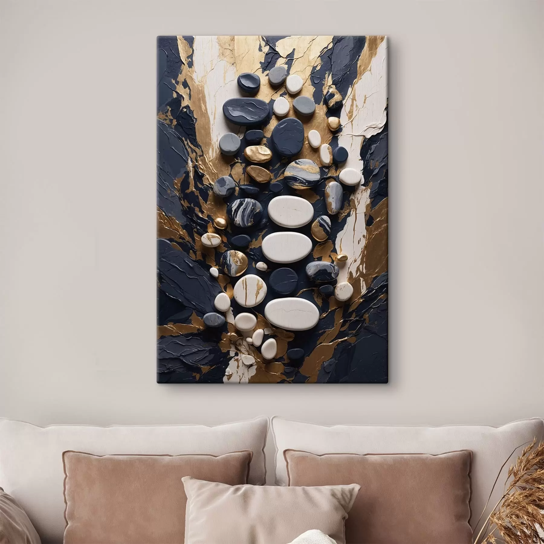 fotótapéta Absztrakt kőkompozíció sötétkék árnyalatokban s48357