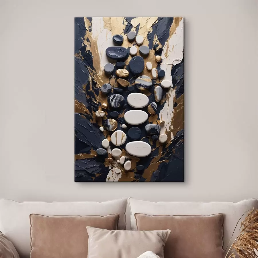 fotótapéta Absztrakt kőkompozíció sötétkék árnyalatokban s48357