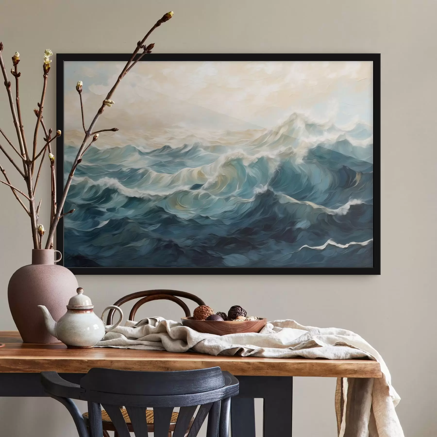 fotószőnyeg Tengeri hullámok festői stílusban f48490