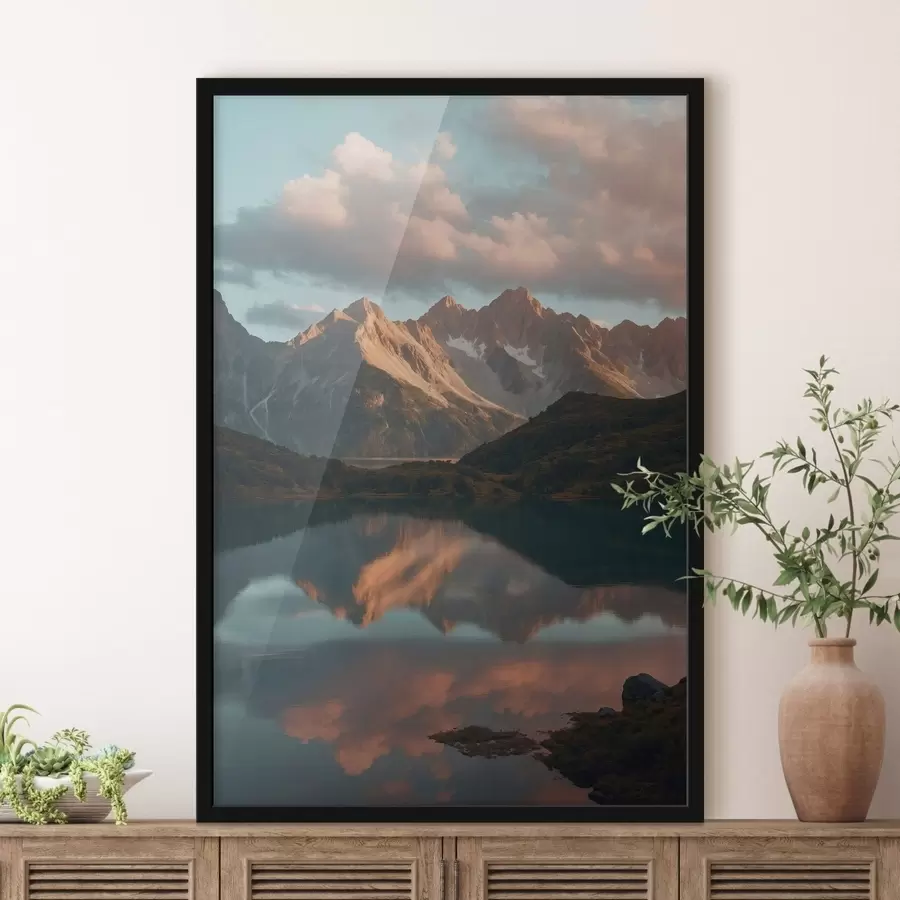 fotószőnyeg Hegyi táj tó tükröződésével f48493