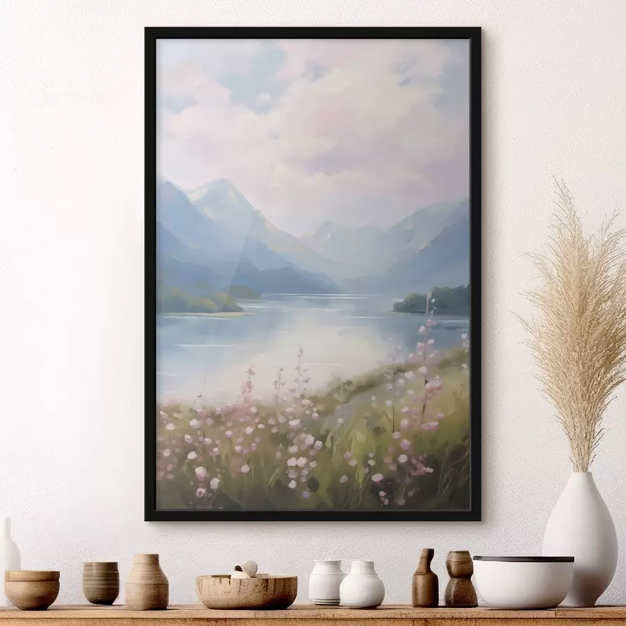 fotószőnyeg Hegyi tó ábrázolása f48504