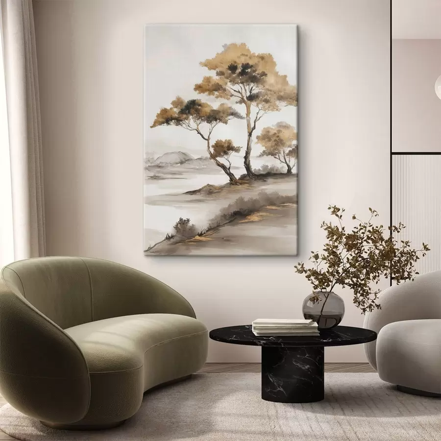 fotótapéta Fákkal tarkított absztrakt tájkép s48512