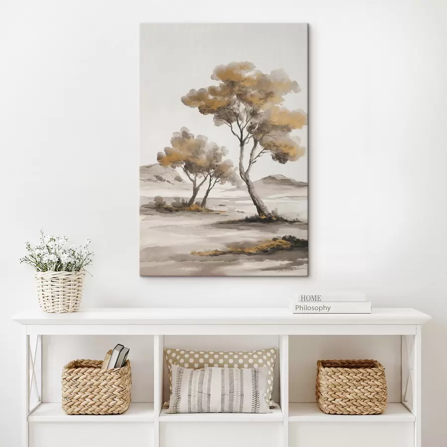 fotótapéta Fákkal tarkított absztrakt tájkép s48513