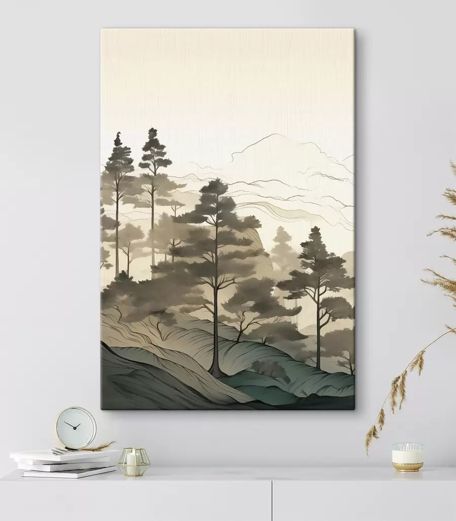 fotótapéta Ködös erdő hajnalban s48539