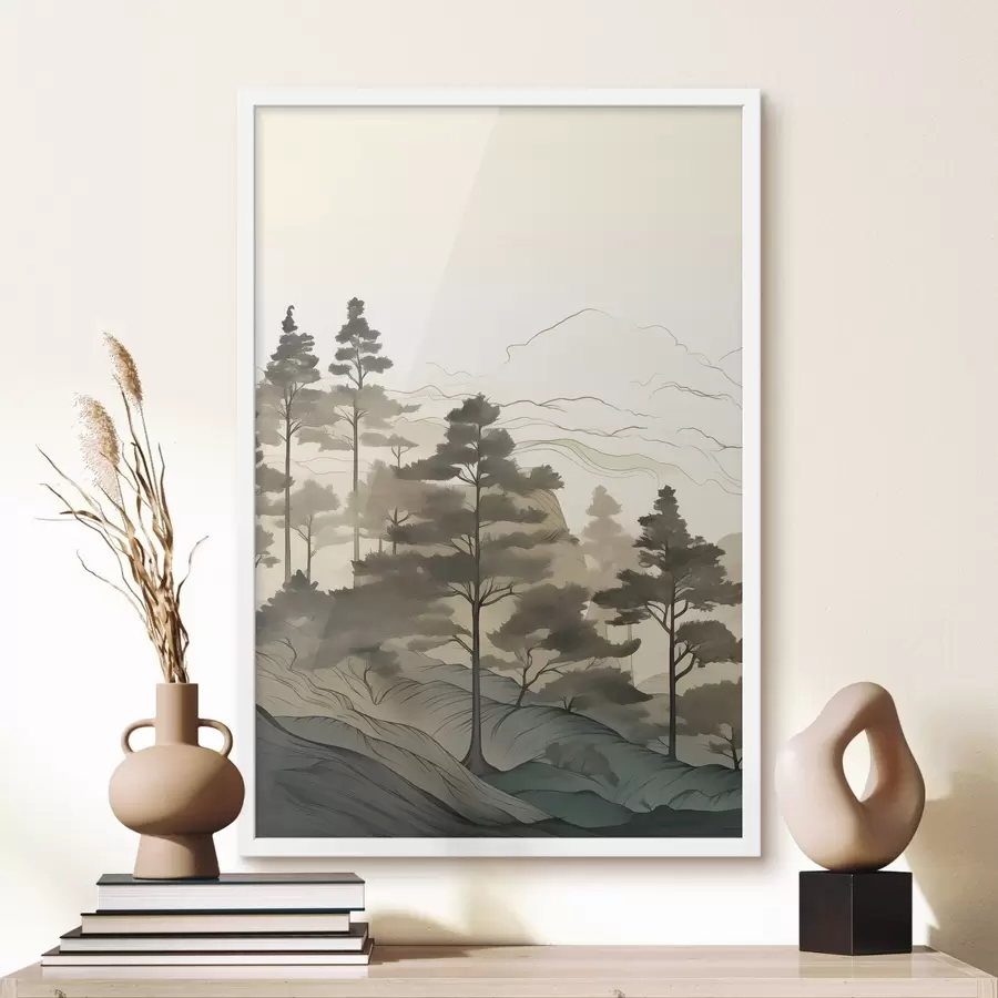 fotószőnyeg Ködös erdő hajnalban f48539