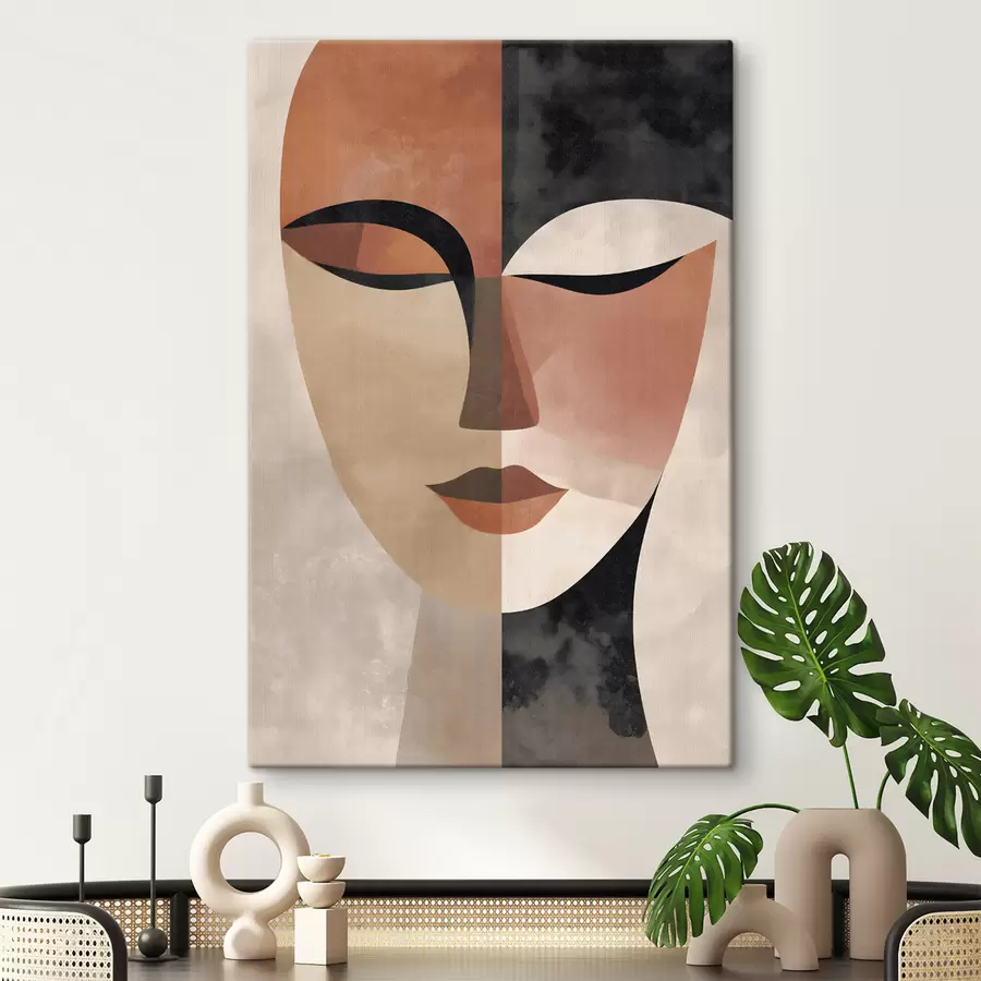 fotótapéta egy női arc absztrakt ábrázolása teljes profilból s48524