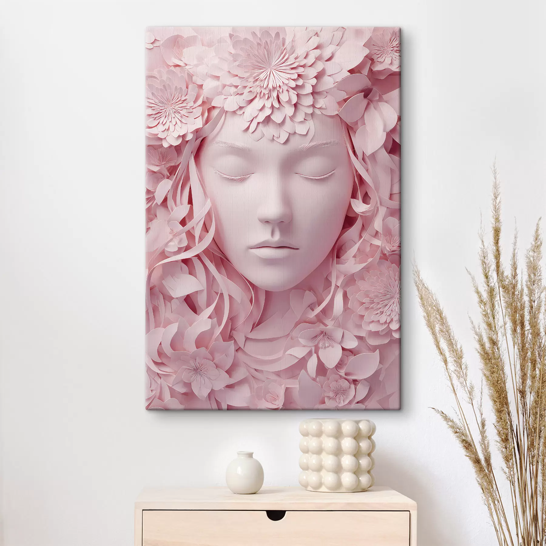 fotótapéta egy fantáziafigurás lány papírstílusú illusztráción s48549