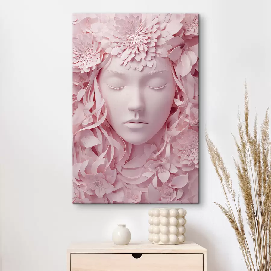 fotótapéta egy fantáziafigurás lány papírstílusú illusztráción s48549