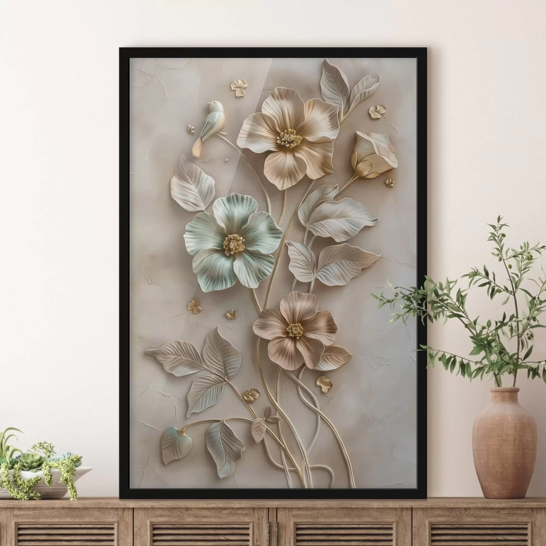 fotószőnyeg virágzó kajszibarackág akvarell stílusban f48527