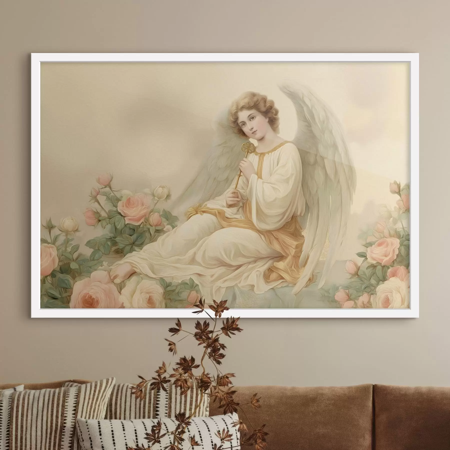 fotószőnyeg egy fantáziafigurás lány papírstílusú illusztráción f48554